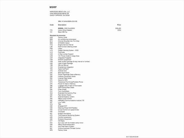 used 2022 Mercedes-Benz GLA 250 car, priced at $26,999