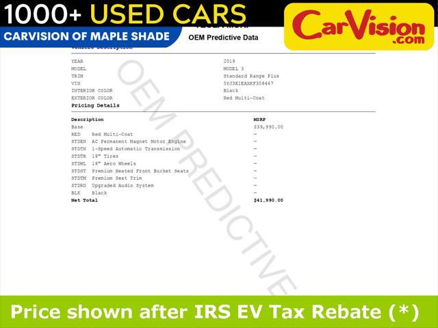 used 2019 Tesla Model 3 car, priced at $14,999