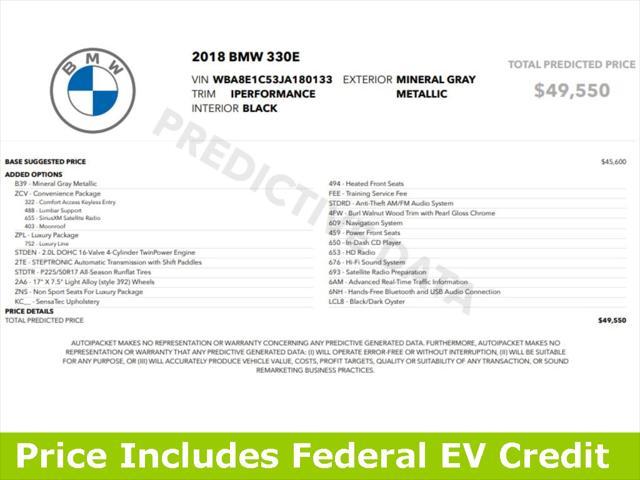 used 2018 BMW 330e car, priced at $16,299