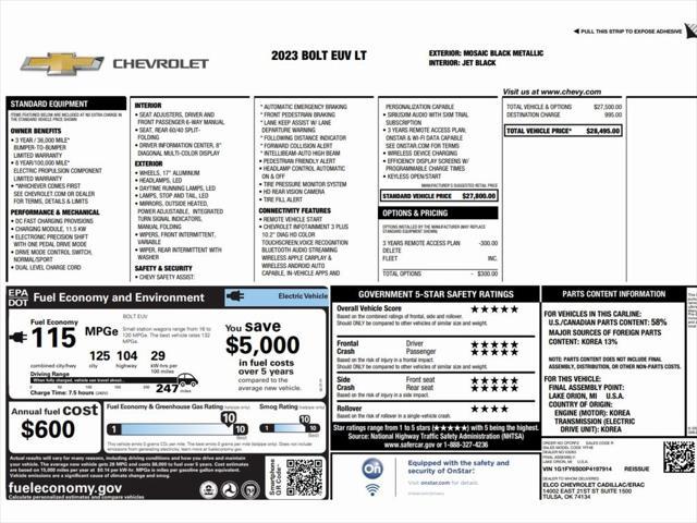 used 2023 Chevrolet Bolt EUV car, priced at $17,999