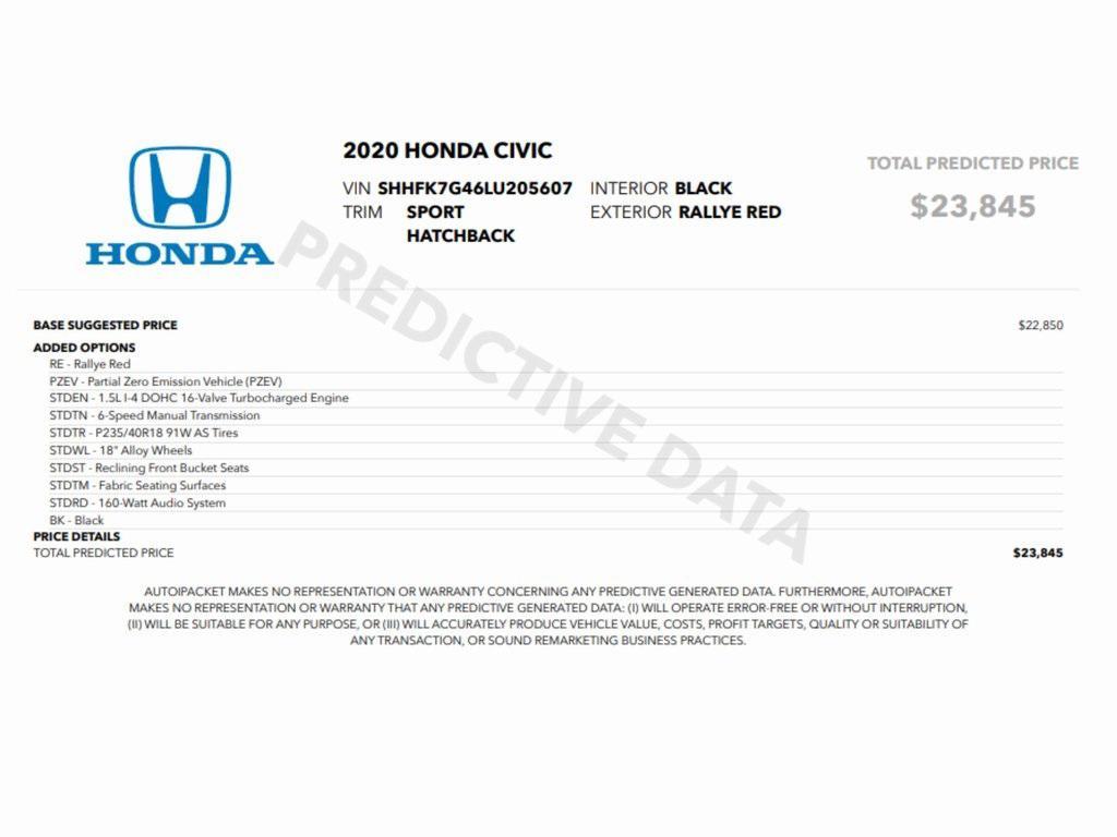 used 2020 Honda Civic car, priced at $18,499