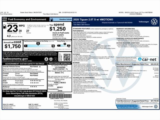 used 2020 Volkswagen Tiguan car, priced at $16,499