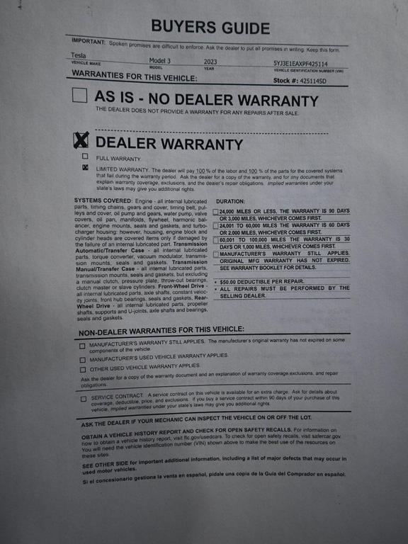 used 2023 Tesla Model 3 car, priced at $23,999