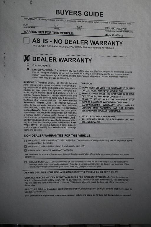 used 2022 Audi Q7 car, priced at $29,999