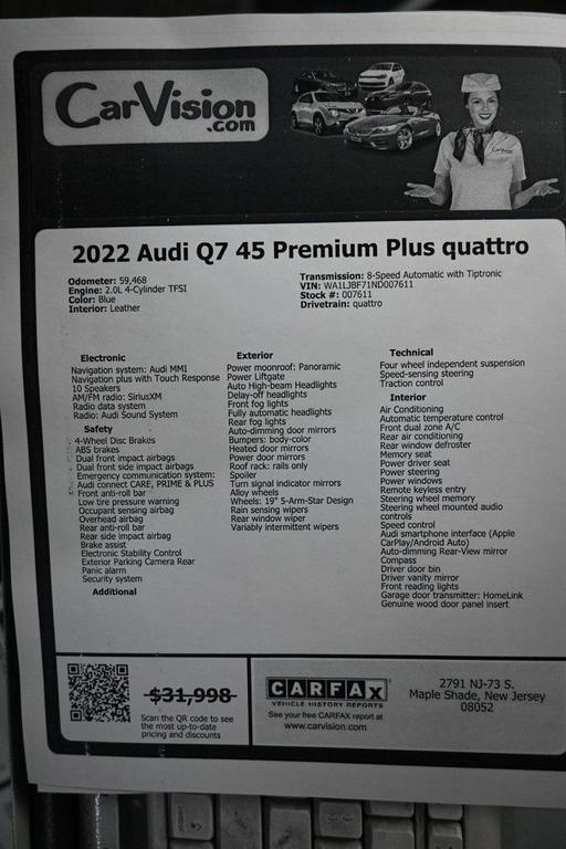 used 2022 Audi Q7 car, priced at $29,999