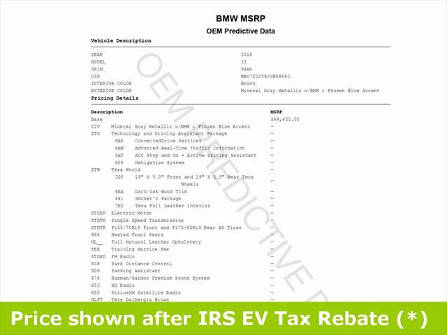 used 2018 BMW i3 car, priced at $10,999