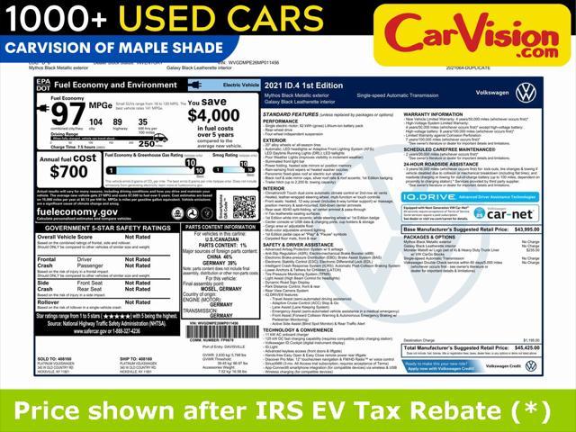 used 2021 Volkswagen ID.4 car, priced at $19,499