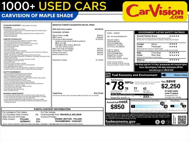 used 2022 Audi e-tron car, priced at $27,999