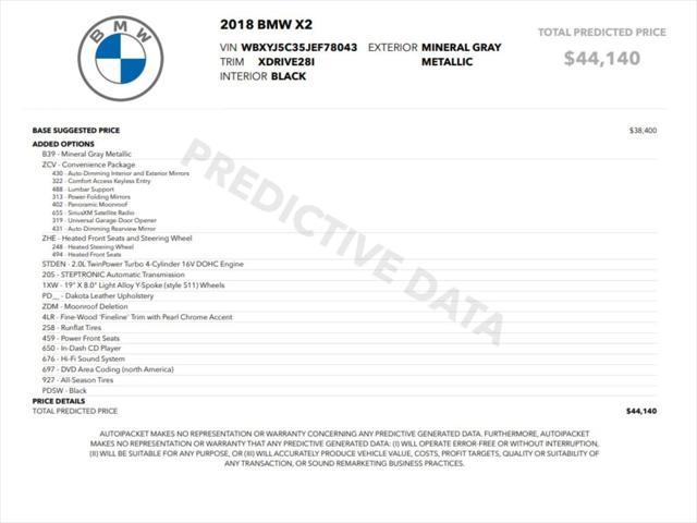 used 2018 BMW X2 car, priced at $17,499