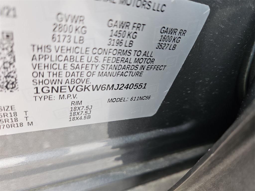 used 2021 Chevrolet Traverse car, priced at $27,487