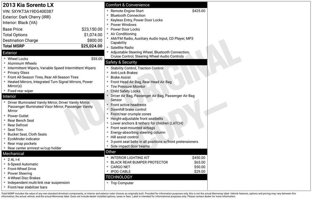 used 2013 Kia Sorento car, priced at $8,995