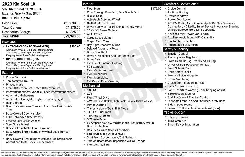 used 2023 Kia Soul car, priced at $16,500