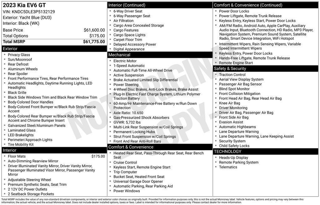 used 2023 Kia EV6 car, priced at $31,995