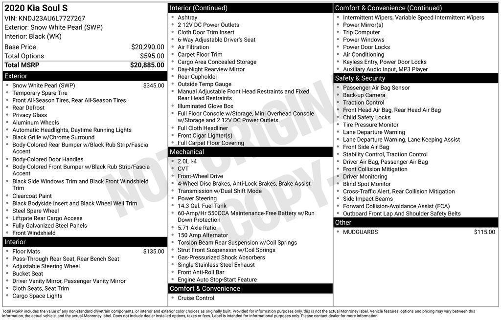 used 2020 Kia Soul car, priced at $16,991