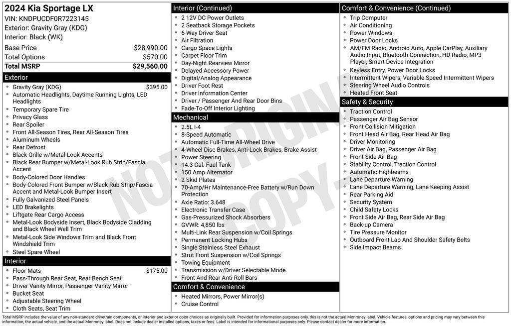 used 2024 Kia Sportage car, priced at $28,394