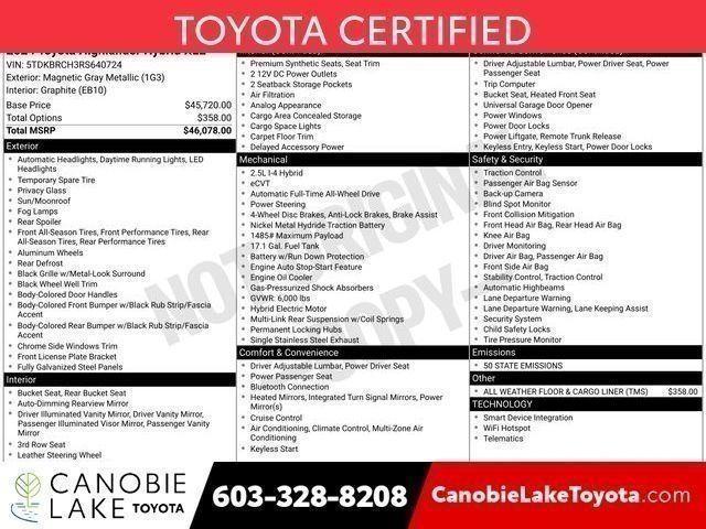 used 2024 Toyota Highlander Hybrid car, priced at $47,000