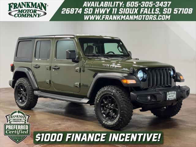 used 2021 Jeep Wrangler car, priced at $33,153