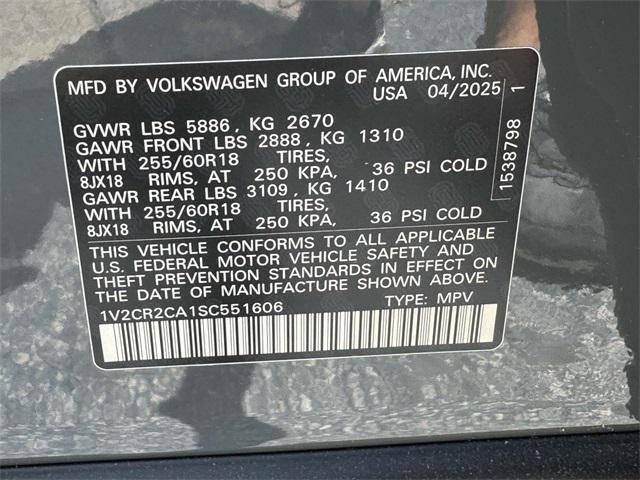 new 2025 Volkswagen Atlas car, priced at $49,096