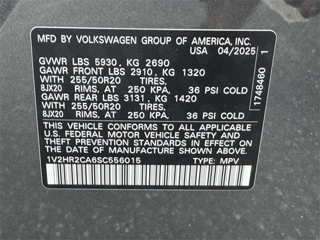 new 2025 Volkswagen Atlas car, priced at $46,102