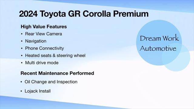 used 2024 Toyota GR Corolla car, priced at $40,000