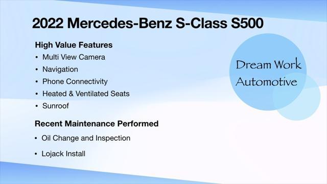 used 2022 Mercedes-Benz S-Class car, priced at $62,745