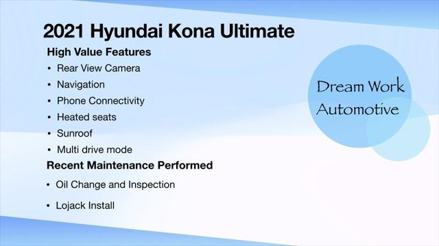 used 2021 Hyundai Kona car, priced at $17,245