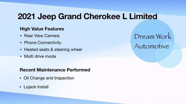 used 2021 Jeep Grand Cherokee L car, priced at $28,995