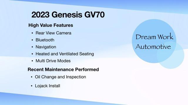 used 2023 Genesis GV70 car, priced at $33,995