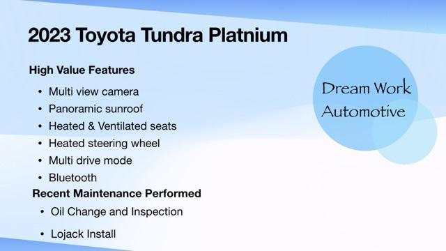 used 2023 Toyota Tundra car, priced at $50,000