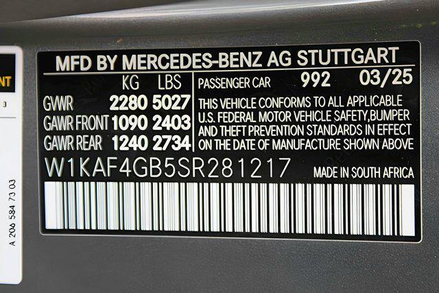 new 2025 Mercedes-Benz C-Class car, priced at $55,505