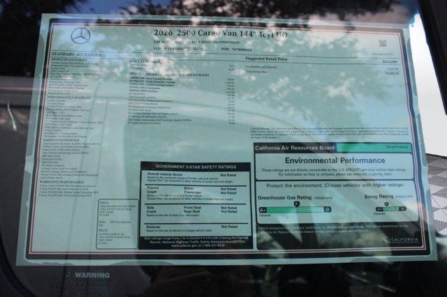 new 2026 Mercedes-Benz Sprinter 2500 car, priced at $63,851