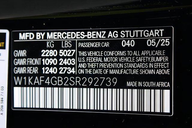 new 2025 Mercedes-Benz C-Class car, priced at $54,155