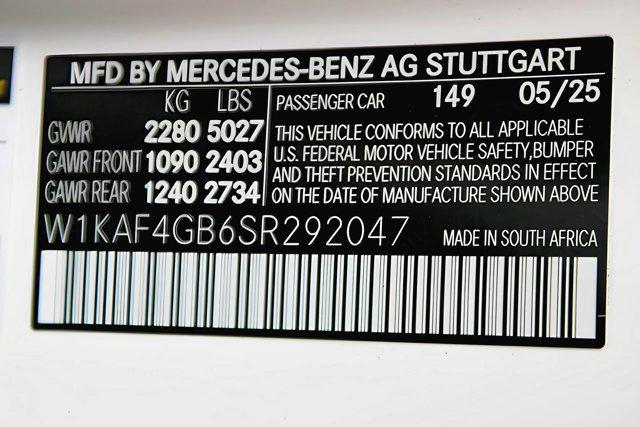 new 2025 Mercedes-Benz C-Class car, priced at $54,955