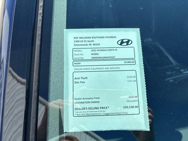 used 2022 Hyundai Santa Fe car, priced at $29,980