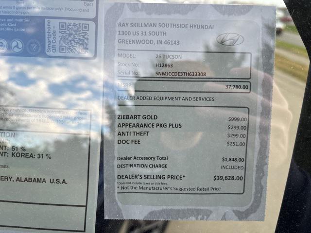 new 2026 Hyundai Tucson car, priced at $37,780