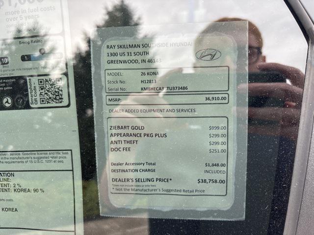 new 2026 Hyundai Kona car, priced at $36,910