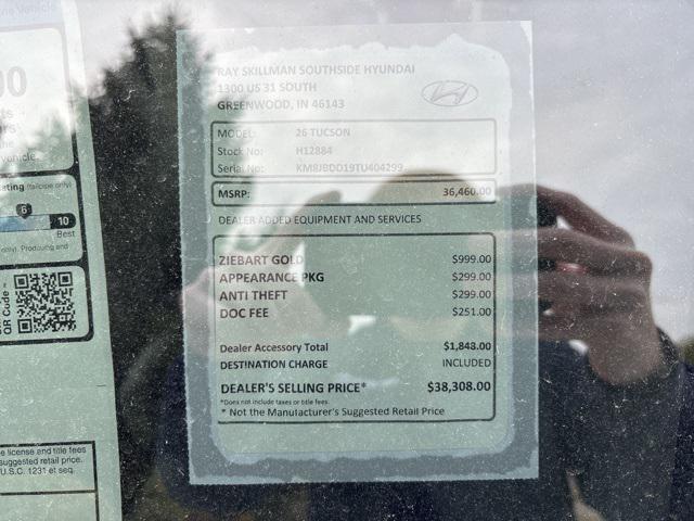 new 2026 Hyundai TUCSON Hybrid car, priced at $36,460