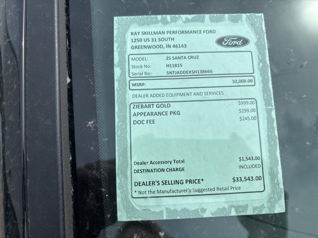new 2025 Hyundai SANTA CRUZ car, priced at $31,500