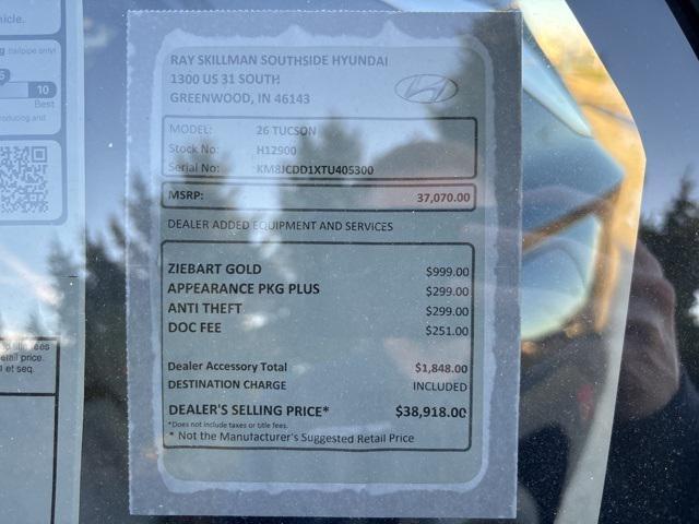 new 2026 Hyundai TUCSON Hybrid car, priced at $37,070