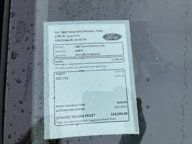 used 2020 Hyundai Elantra car, priced at $15,500