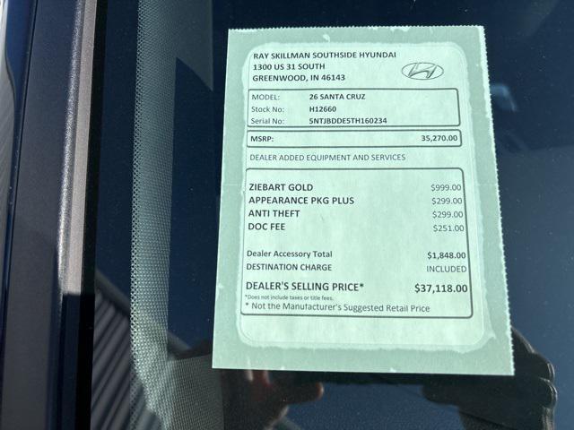 new 2026 Hyundai SANTA CRUZ car, priced at $35,270