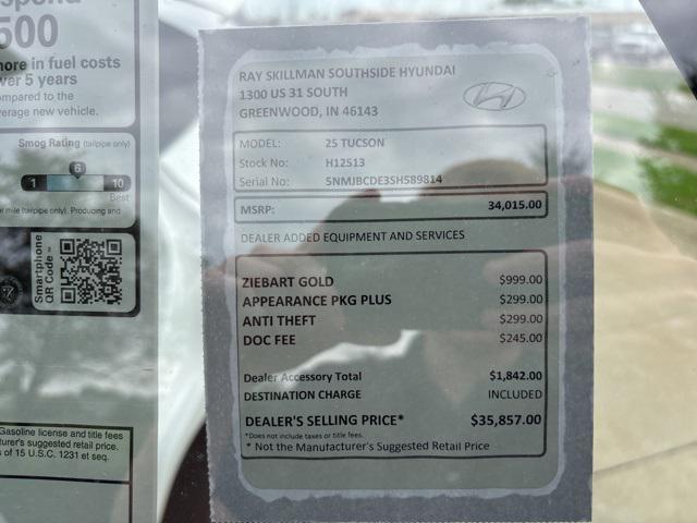 new 2025 Hyundai Tucson car, priced at $33,515