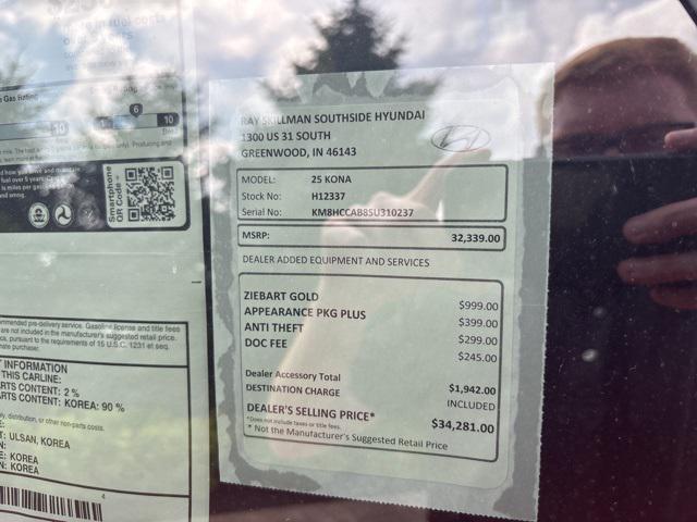 new 2025 Hyundai Kona car, priced at $31,839