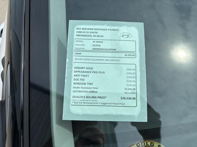 new 2025 Hyundai Venue car, priced at $24,295