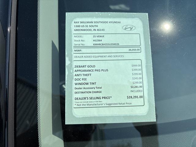 new 2025 Hyundai Venue car, priced at $26,050