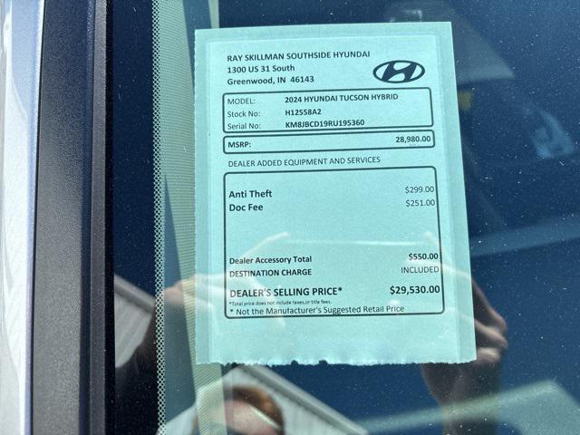 used 2024 Hyundai TUCSON Hybrid car, priced at $28,326