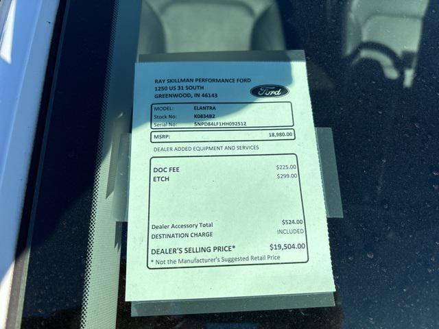 used 2017 Hyundai Elantra car, priced at $18,980