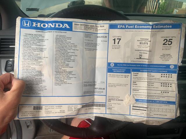 used 2009 Honda Odyssey car, priced at $6,500