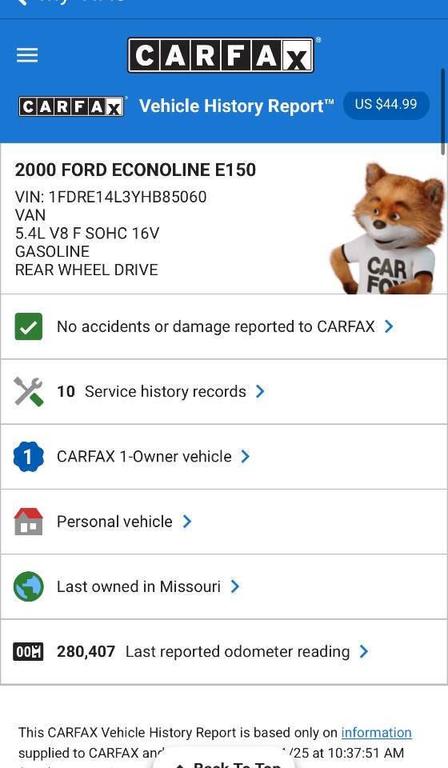 used 2000 Ford E150 car, priced at $3,450
