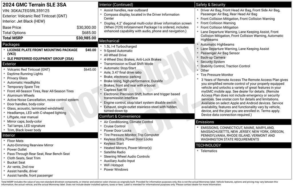used 2024 GMC Terrain car, priced at $22,600